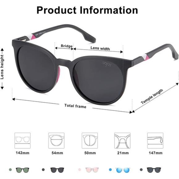 Women\'s Oversized Round Polarized Sports Ultralight Frame Sun Glasses